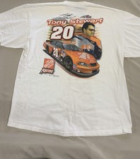NASCAR Tony Stewart White Racing Tee Vintage 2000s Y2K Sz XL Chase Authentics