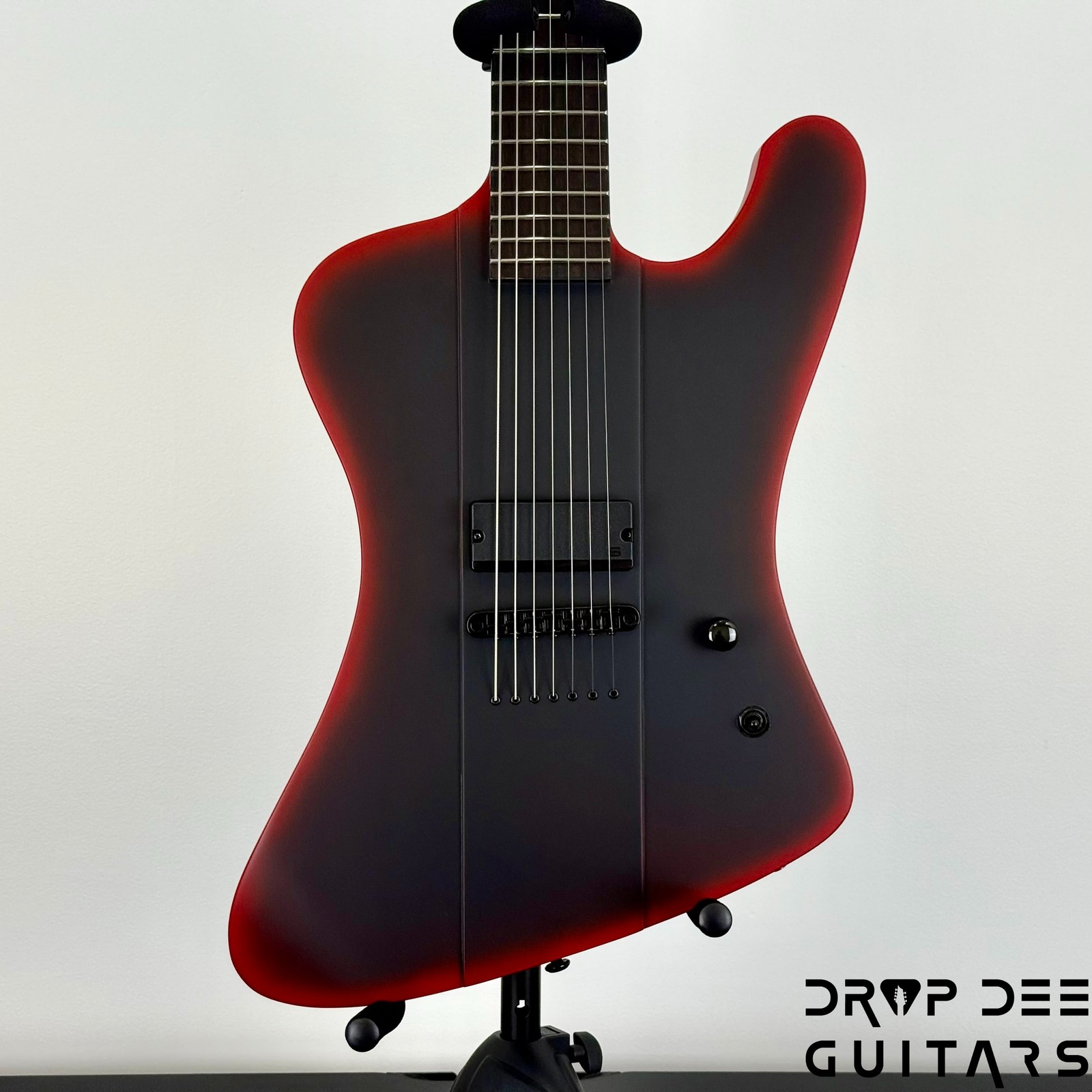 ESP LTD Phoenix-7 Baritone Black Metal 7-String - Black Red Burst Satin