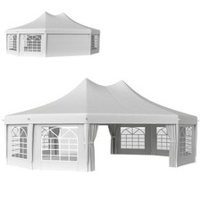 Outsunny 10 Sides Heavy Duty Tent Gazebo Outdoor Party Wedding Event Marquee