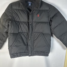 Polo RALPH LAUREN Kids EXTRA M 12/14 Black Puffer JACKET Down  Waterfowl COAT