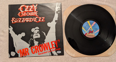 Ozzy Osbourne Blizzard of Ozz Mr Crowley Signed Record Cover PSA
