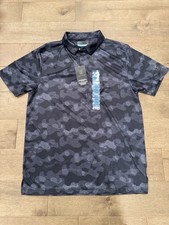PGA Tour Golf Polo Shirt Gray Camouflage Performance Gray Black Men  s L