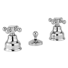 Rubinetto batteria 3 fori con manopole per bidet serie Anais, cromato EURORAMA