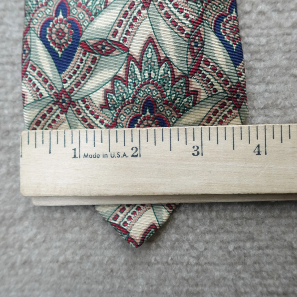 Vintage Polo Ralph Lauren Tie Beige Blue Paisley Floral Made in USA - Image 2 of 4