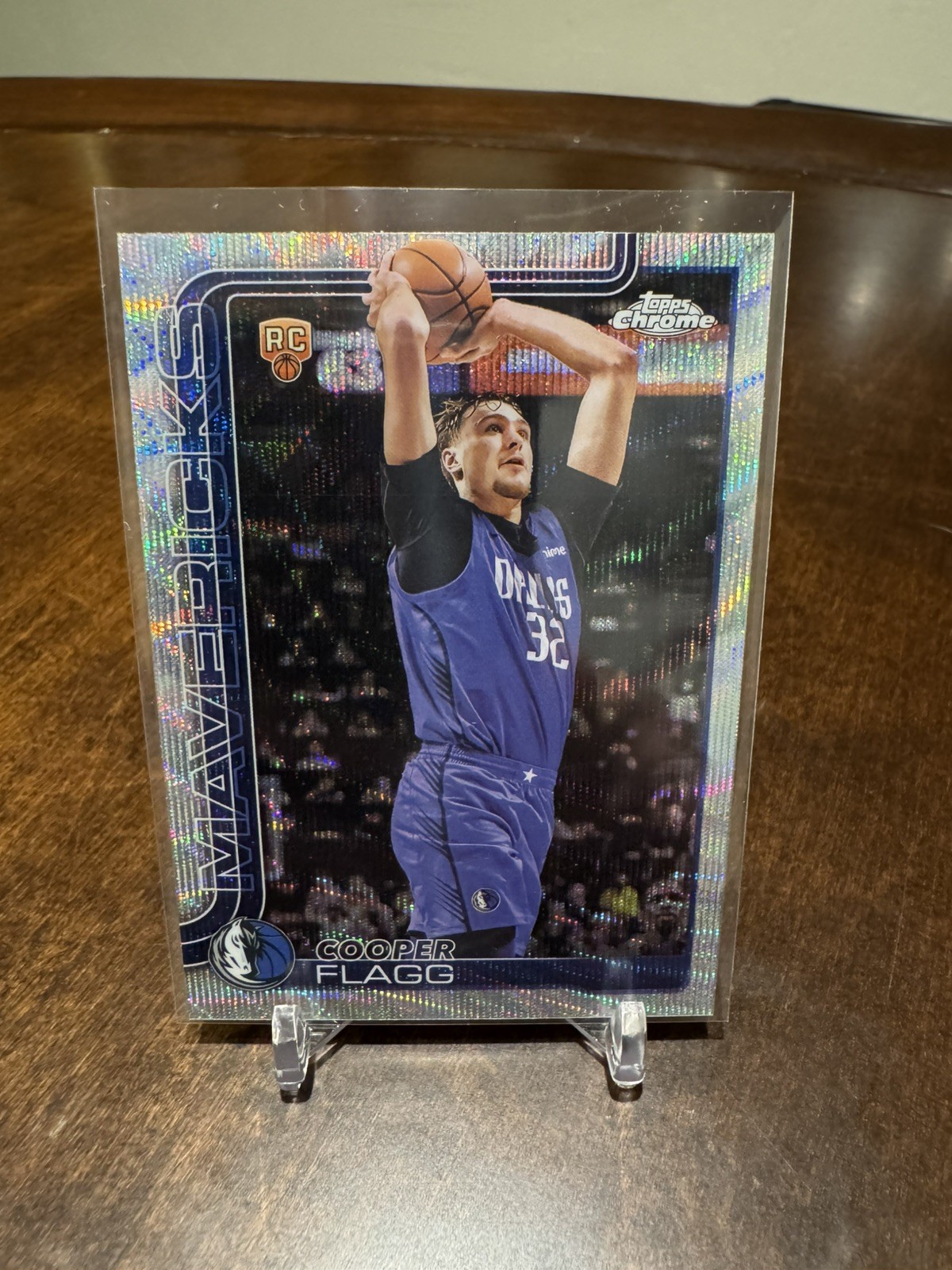 2025-26 Topps Chrome Cooper Flagg Rookie Wave Refractor #251 Dallas Mavericks