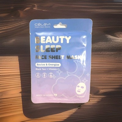 Celavie Beauty Sleep Black Tea Vitamin C Revive + Energize Sheet Mask
