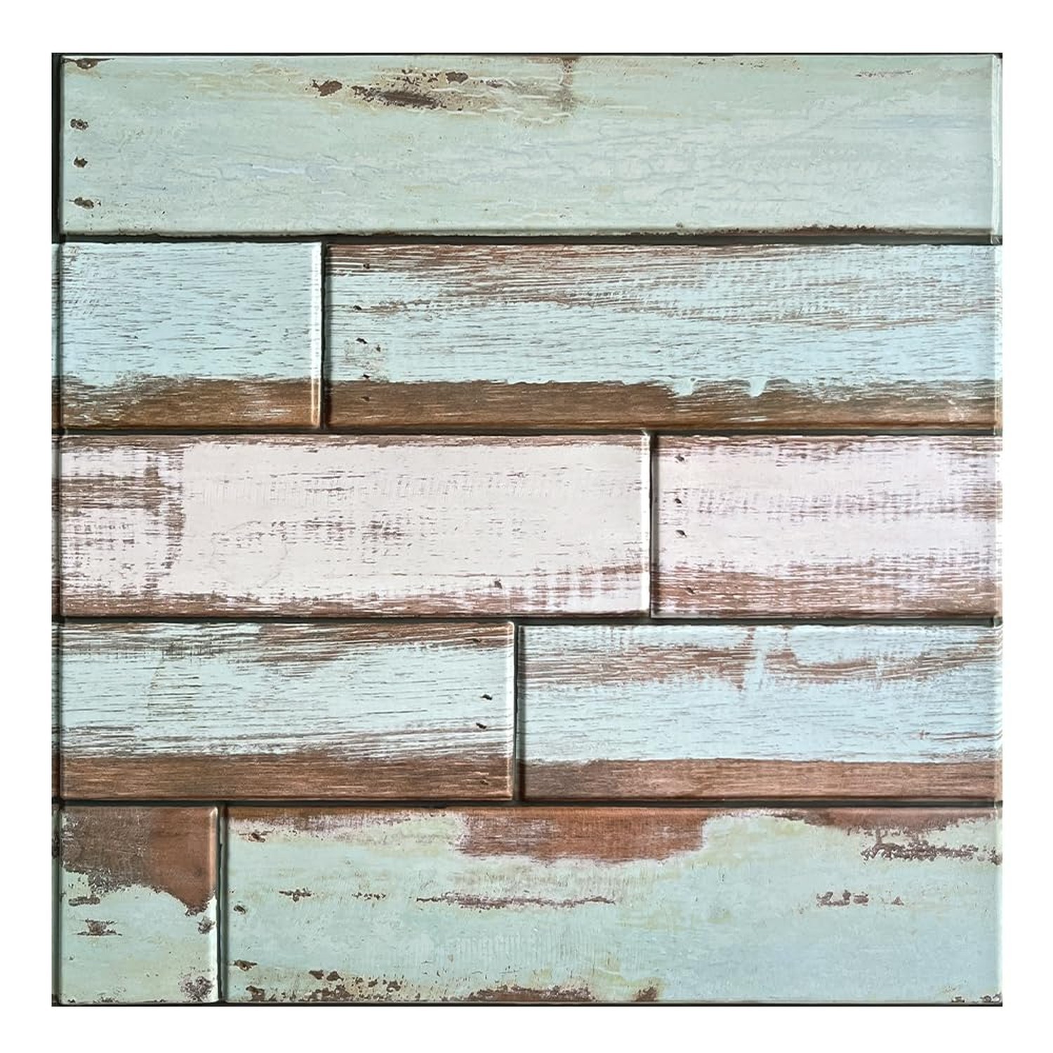 3D Faux Wood Wall Panels, Wood Peel and Stick Shiplap Wall Panels,10 Pcs of 1...