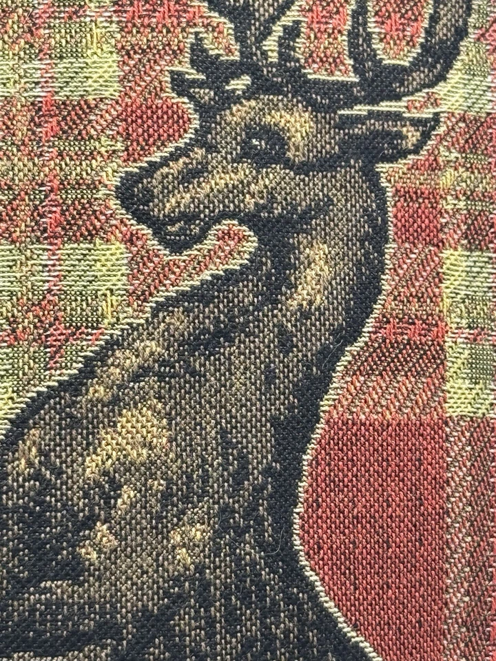 Almohada tapiz a cuadros Hines of Oxford Home Stag escudo escocés sobre óxido 17"x 17" Foto 2 de 4