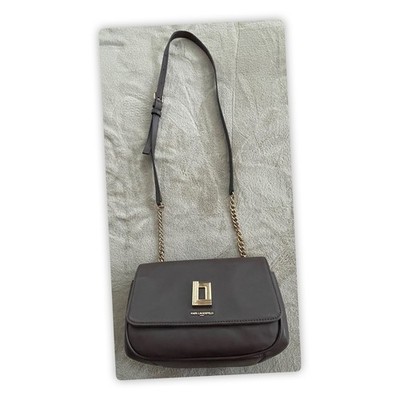 karl lagerfeld Soft Leather Dark Chocolate women crossbody shoulder Bag