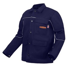 ARCCAPTAIN Welding Jacket, 11oz Flame Resistant FR Cotton Small, Dark Blue