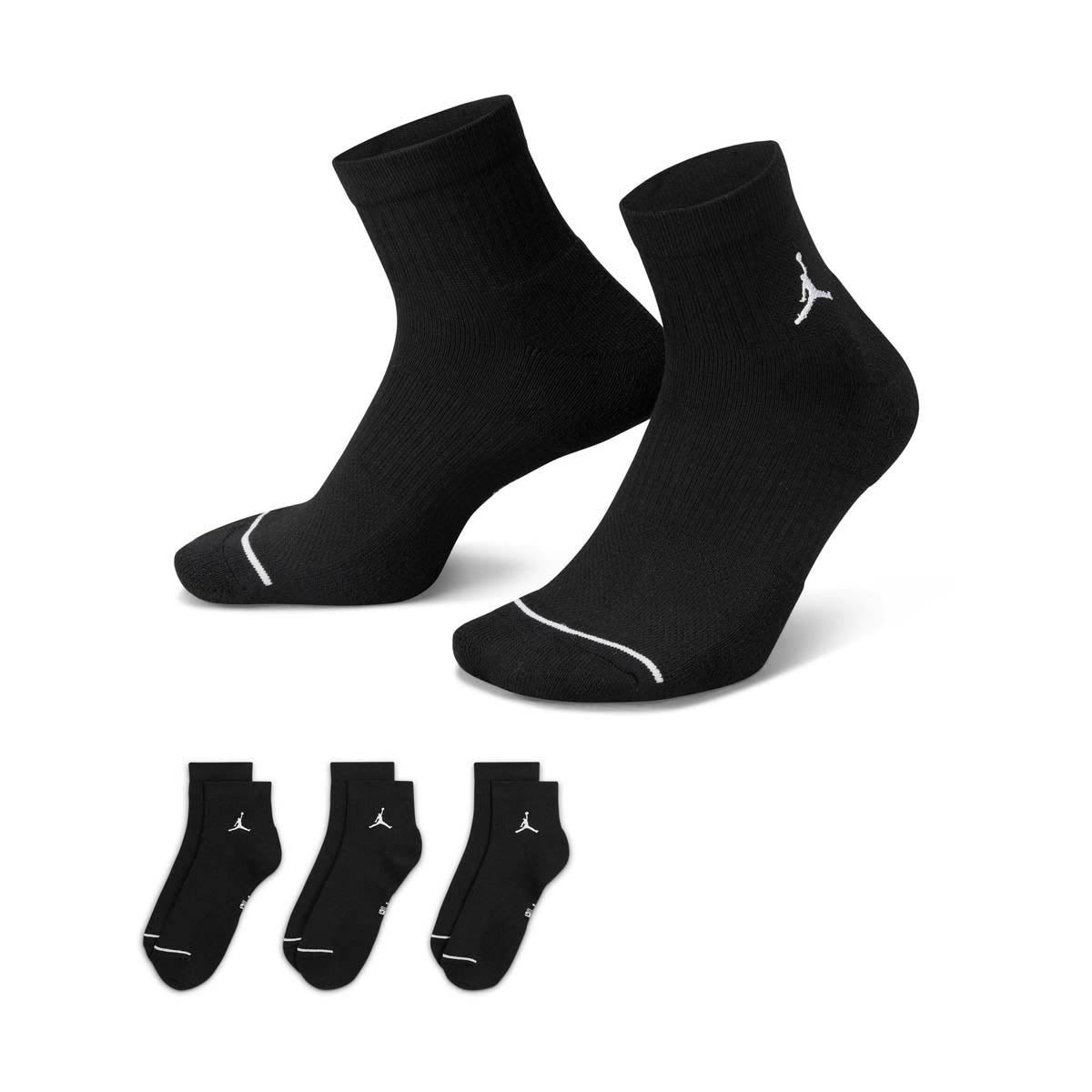 ADULT UNISEX JORDAN EVERYDAY ANKLE SOCKS 3 PAIRS_BLACKWHITE DX9655-010-SIZE M 5490₽