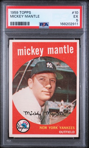 1959 TOPPS #10 MICKEY MANTLE PSA 5