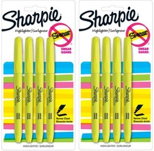 Sharpie Pocket Style Highlighters, Narrow Chisel 1 Count Pack of 8 , Yellow