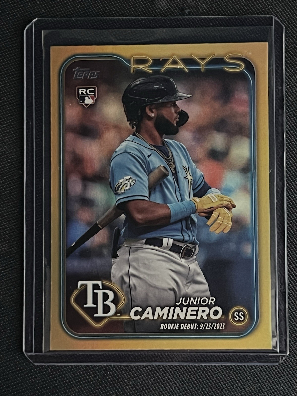 2024 Topps Update Series - Rookie Debut Junior Caminero #US223 Gold Rainbow Foil