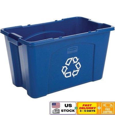 Stackable Recycling Bin 14 Gal Durable Plastic Waste Container Indoor Outdoor US