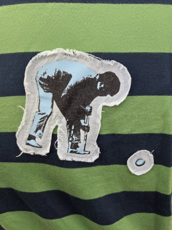 TROVATA ДЛИННЫМ РУКАВОМ МУЖСКАЯ РУБАШКА ИГРАТЬ ГОЛЬФ ЛОГОТИП (XL) ЗЕЛЕНАЯ ПОЛОСА - Изображение 3 из 4