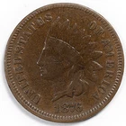 1876 Indian Head Penny Cent Fine (F) Details