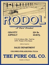1921 Pure Oil Co. - RODOL Asphalt Treatment NEW Sign 24x30" USA STEEL XL Size