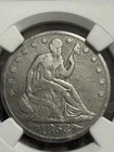 1853-o Seated Liberty Half Dollar, Arrows and Rays, NGC F Details, Free shipping