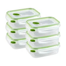 Sterilite 3.1 Cup Rectangle Ultra-Seal Food Storage Container, Green (6 Pack)