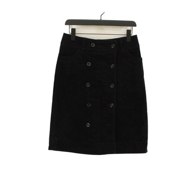 Rocha.John Rocha Women's Midi Skirt UK 10 Black Cotton with Elastane Midi A-Line