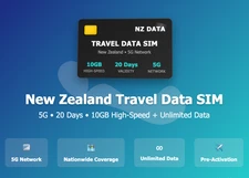 New Zealand Travel SIM Card 5G | 20 Days | 10GB High-Speed + Unlimited Data