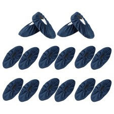 8 Pairs Reusable Shoe Covers 13 Inch Non-Slip Shoe Protectors, Dark Blue