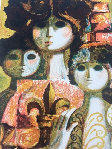 Jordi Pla Domenech Limited Edition Signed Color Lithograph Spanish Woman Child - Picture 11 of 20