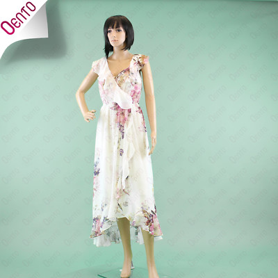 Stunning GERI by Next Ivory Floral Print Chiffon Cocktail Maxi Wrap Dress 8  Tall | eBay