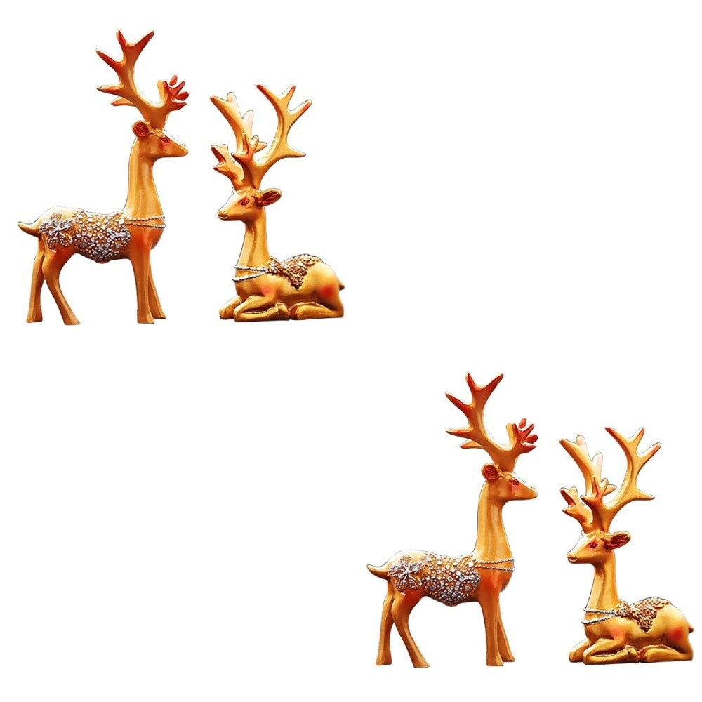 miniature animals 2x Deer Antler Car Ornament Reindeer Figure eBay