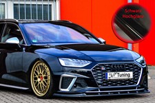 Frontspoiler Cuplippe aus ABS für Audi S4 A4 mit S-Line B9 in Schwarz Glanz