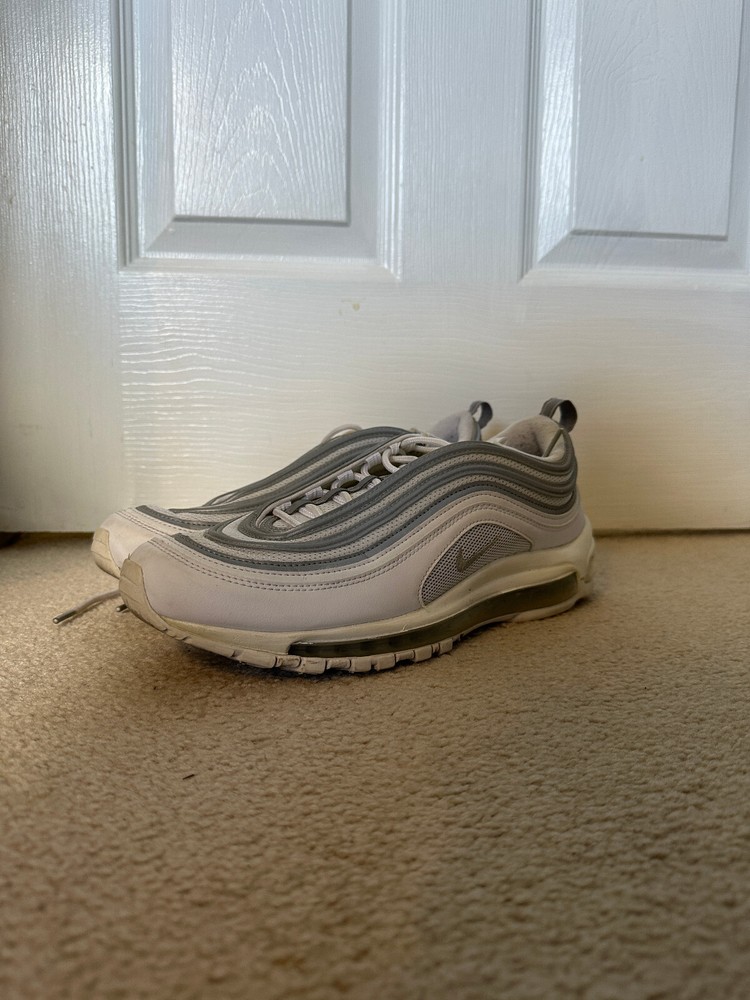 Nike Air Max 97 OG Mens Size 10 White Grey Pre-Owned Sneakers  