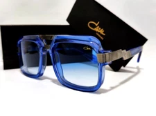 Cazal Sunglasses Night Blue Crystal & Gun Metal Frame Blue Lens Unisex Eyewear