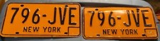 1973-86 New York State License Plate Pair  796-JVE