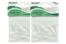 100 PC Tips Refill Bag Stiletto Clear/Choose Style By Mia Secret