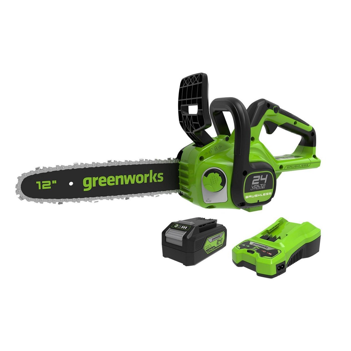中古電動チェーンソー 24volt greenworks Amazon.com: Greenworks 48V (24V x 2) 14