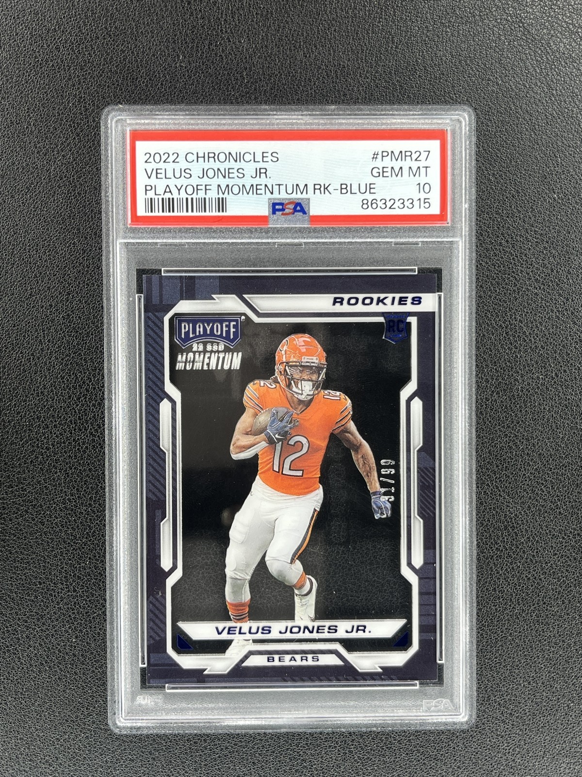 Velus Jones Jr. Panini Chronicles Playoff Momentum Rookies #PMR27 Blue