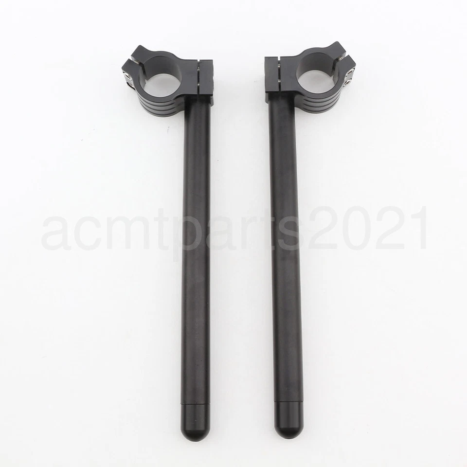 Black 33mm 7/8" Clip-Ons Handlebars For Honda Yamaha Suzuki Kawasaki Motorcycle - Image 4 of 4