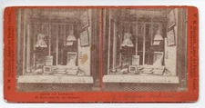 1880s W.M. Stoddard Stereoview  Wheeler & Wilson Sewing Machine Window Display