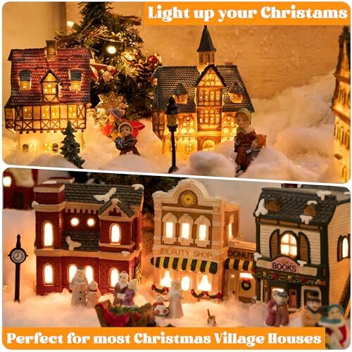 Christmas Village House Accessories Cord Light Bulbs, C7 Halloween Blow