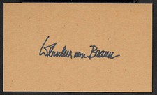 Wernher Von Braun Autograph Reprint On Original Period 1940s 3X5 Card