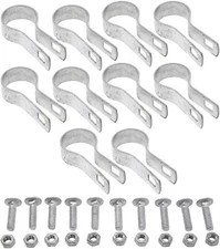 1 3/8" Tension Bands with Bolts & Nuts for Chain Link Fence 10 PK
