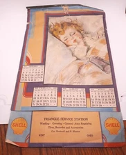 Vintage Advertising Calendar Shell Oil Triangle Service Station 1935 Kent, Oh