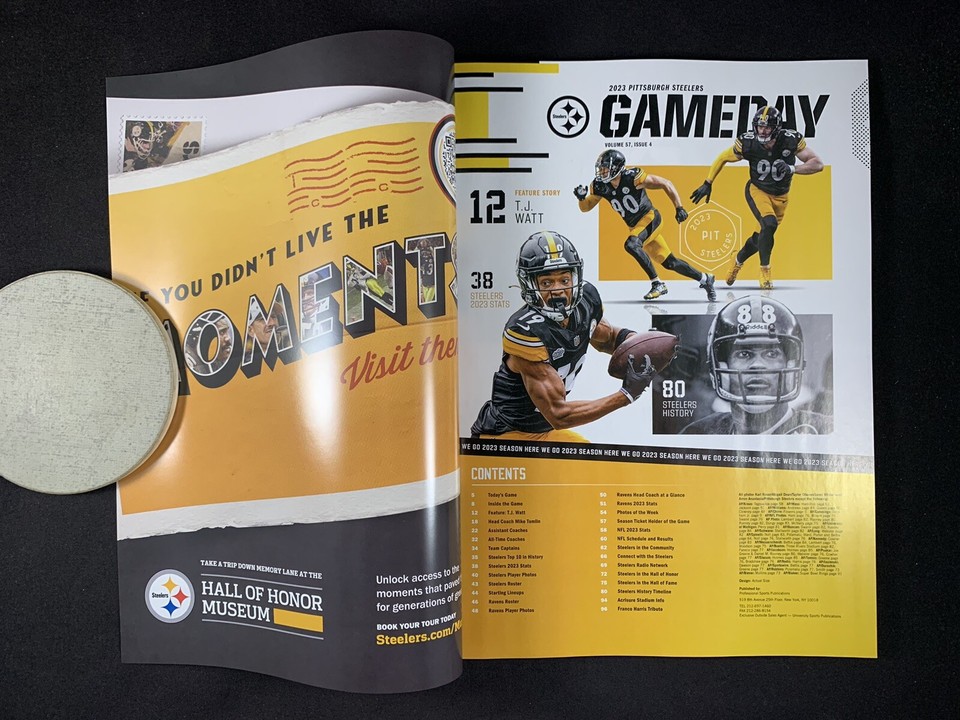 Pittsburgh Steelers vs. Baltimore Ravens Official NFL GameDay Program