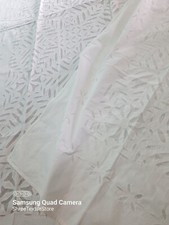 Organdy Cut-Work Rectangle/Square/Round/Bedding I White Hand made Applique Throw