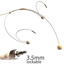 Pro Double earhook Headset Mic Headworn Microphone For Sennheiser Wireless Beige