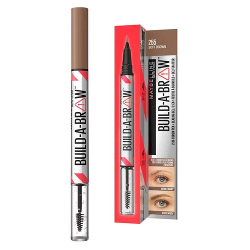 3x Maybelline Build A Brow 2 in 1 Pen Sealing Gel Eyebrow 255 Soft Brown - Picture 2 of 7