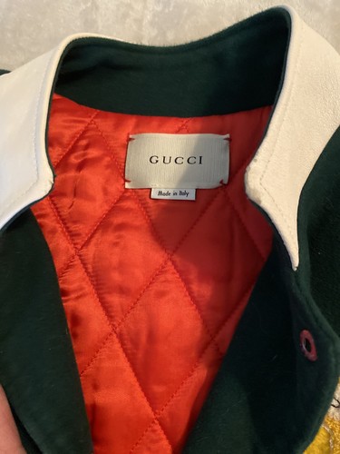Gucci Green Wool Varsity Youth Jacket Size 10 Unisex Youth -Originally $3000!!! - Picture 8 of 13