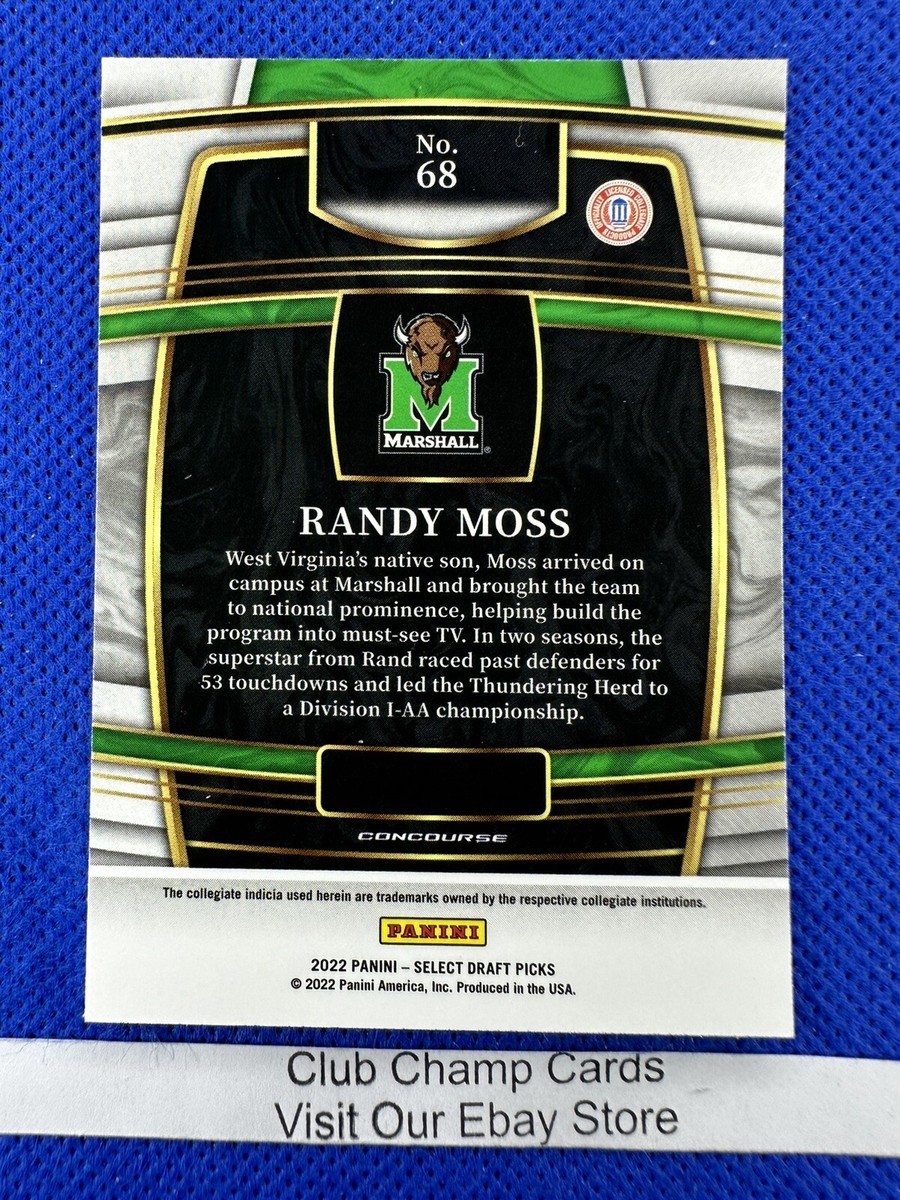 2022 #68 Randy Moss Panini Select Draft Picks Blue Concourse