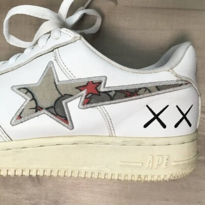 KAWS × BAPE STA Leather Sneakers a bathing ape star NIGO US 11 | eBay